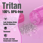 Water Bottle 32oz, clear water bottle with Spout Lid and Carry Handle, Reusable, Tritan, BPA Free, Hiking Water Bottle Suitable for Travel, Outdoors, Gym, Travel, Home, School (Rose)