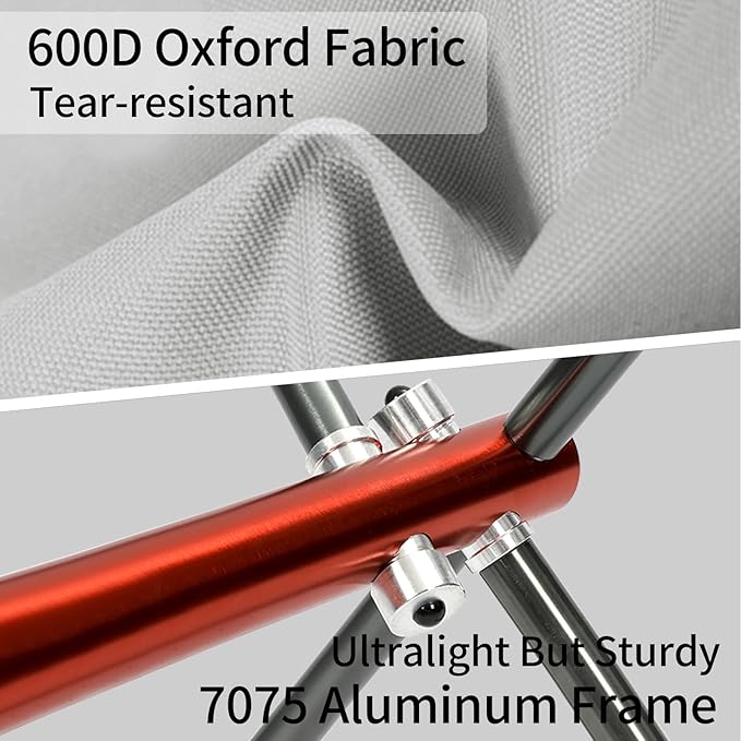 SHALLWE Camping Chairs, All Aluminum Frame Portable Folding Camp Chair for Adults, Heavy Duty High Back Collapsible with Built-in Pillow, Side Pocket, Carry Bag for Backpacking, Hiking, Beach