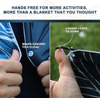 zzlamb Camping Blanket, Outdoor Lightweight Travel Blanket Puffy Portable Down Alternative, Windproof Warm Cloak with Snaps, Cozy Quilt Backpacking Picnic RV Plane Car Hammock Beach Climbing