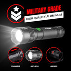 GearLight S2000 LED Rechargeable Flashlight High Lumens - Super Bright, Powerful, Mid-Size Tactical Flashlight for Outdoor Activity & Emergency Use