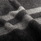 Thick Alpaca Wool Blanket Heavyweight for Camping or Indoors | Soft Peruvian Alpaca Wool Blankets (Dark Gray - Soft Gray Stripes, Travel Size)