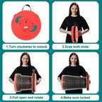 ALEVMOOM Upgraded XXL 50 Portable Collapsible Stool with Cushion,Telescoping Folding Stool for Adults,Yet More Sturdy Camping Stool with Load Capacity 1000lbs,for Outdoor Garden Hiking BBQ Red