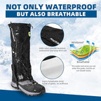 ROCKBROS Snow Boot Leg Gaiters for Hiking Waterproof Leg Gaiter for Skiing Walking Snow Boot Gaiters Tear Resistant Adjustable Gaiters