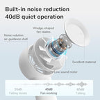 JISULIFE Portable Handheld Turbo Fan [16H Max Cooling Time], 4000mAh USB Rechargeable Personal Battery Operated Lash Small Pocket Fan with 5 Speeds for Travel/Outdoor/Vacation/Concerts - White