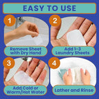 Travel Laundry Detergent Sheets with Laundry Bag and Strong Portable Clothesline – Laundry Detergent Sheets, Foldable Laundry Bag & Elastic Travel Clothesline for Hotels, Cruises & Trips