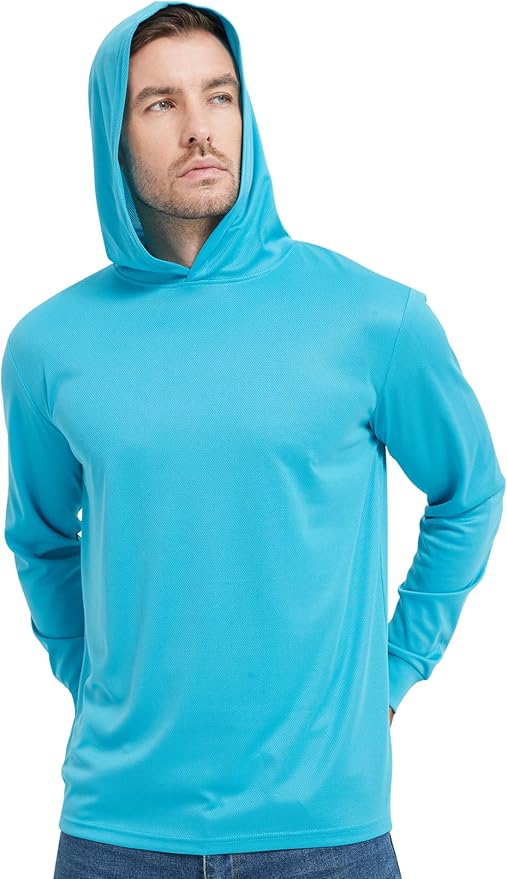 ProtectX High Visibility Sun Protection Lightweight Long Sleeve Hoodie, UPF 50+ Quick-Dry, SPF UV Shirt, Active Wear
