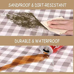 K Y KANGYUN Extra Large Picnic Blanket Outdoor Beach Blankets, Water-Resistant Foldable Sandproof Blankets Cute Picnic Mat for Beach, Camping Grass Lawn Park Mats (Tan Gingham, 80x60 in)