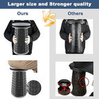 ALEVMOOM 2025 Upgraded XXL Collapsible Stool with Cushion 19.7",1000lbs Max Weight,Wider & Taller Seat, Heavy Duty Portable Retractable Folding Chair or Travel Foot for Camping & Outdoors(Grey)