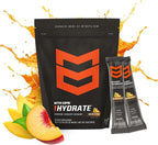 MTN OPS Hydrate Electrolytes Powder Drink Mix, 20 Single Serving On-The-Go Electrolyte Packs with Over 1000mg of Electrolytes per Serving, Mango Peach