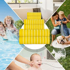 CASA COPENHAGEN Ecstatic 6 Pieces Towel Set- Butter Yellow, 600 GSM 2 Bath Towel 2 Hand Towel 2 Washcloth, Designed in Denmark Made of Soft Egyptian Cotton for Bathroom, Kitchen & Shower.