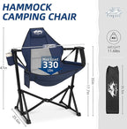 Portable Hammock Camping Chair with Adjustable Back, Folding Hammock Chair Supports 330lbs, Camping Swing Chair for Adults, Camping Hammock Chair for Lawn, Concerts, Backyard, Stargazer
