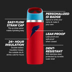 Gatorade 'Overtime' 22oz Stainless Steel Water Bottle, Straw Cap, Red/Blue