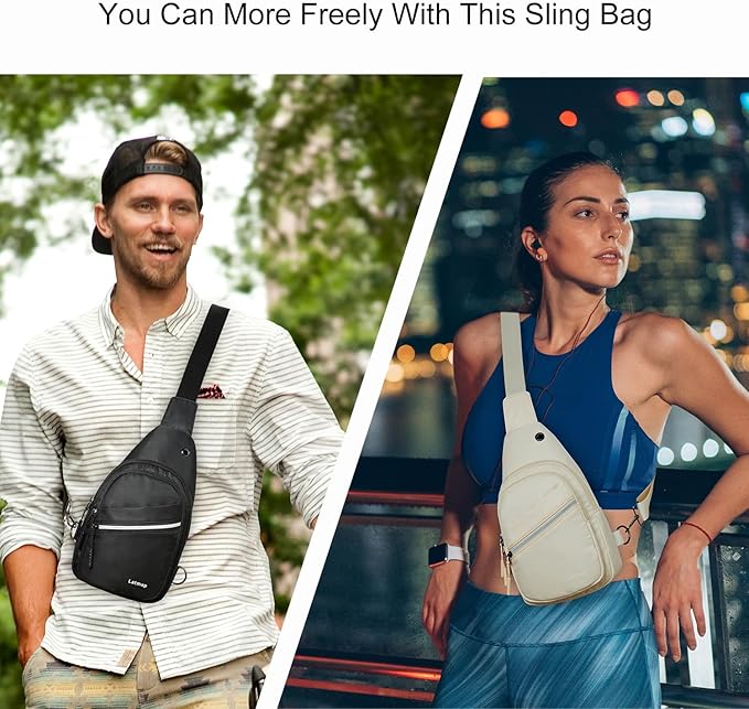 7L Sling Bag For Women Faux Leather Anti Theft Small Casual Daypack Backpack Fanny Pack Crossbody Chest Bags Purse Waterproof Coffee Beige