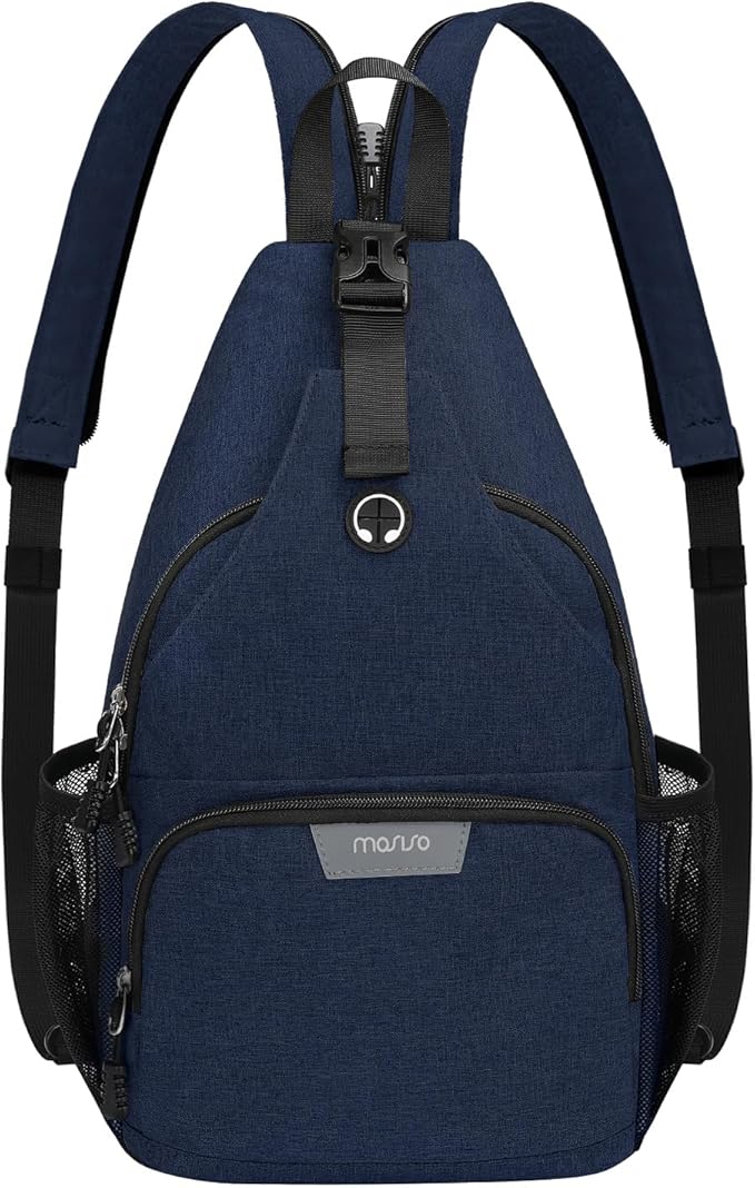 MOSISO Sling Backpack Travel Hiking Daypack, Crossbody Convertible Sling Bag with Front Pocket One Shoulder Chest Bag