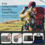 fulocean Small Cooling Memory Foam Travel Pillows for Airplanes, Compressible Camping Pillow, Adjustable Gel Shredded Foam Bed Pillow for Medium Firm Neck Knee Support, Ideal Sleeping,Car,Backpacking