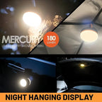 Portable LED Camping Lantern, Collapsible with Carabiner Hook in Eye-Catching Black and Orange – Your Go-to Gear for Nighttime Fun! Adventure Ready！