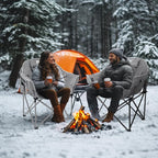 LILYPELLE Oversized Heated Patio Lounge Chair - Portable Moon Saucer Folding Chair with 3 Heat Levels for Camping & Lounge