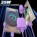 USB C Android Charger Fast Charging Cord, Super Fast Phone Chargers 10FT C to C Type Cable with 25W USBC Wall Block for Samsung Galaxy S26 S25 S24 Ultra Plus/S23/S22/S21/S20/Note 20/10, Purple