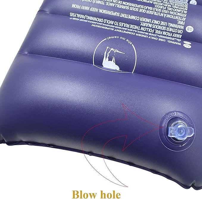 2 Pack Purple Ultralight Inflatable Camping Pillow Squared Flocked Fabric Air Pillow for Beach,Hiking,Camping,Traveling,Napping,Desk Rest,Neck Lumbar Support
