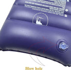 2 Pack Purple Ultralight Inflatable Camping Pillow Squared Flocked Fabric Air Pillow for Beach,Hiking,Camping,Traveling,Napping,Desk Rest,Neck Lumbar Support