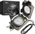 Compass Hiking Survival, IP65 Waterproof Metal Compass with Sighting Clinometer and Carry Bag, Multifunctional, Professional, for Camping Hunting Hiking Navigation