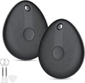 FIQI Air Tracker Tags 2-Pack (Black) – Compatible with Apple Find My (iOS Only), Bluetooth 5.4 Item Locator with Smart Tag for Wallet, Keys, Luggage & Bags, 90 dB+ Alert, 7g Lightweight, Matte Finish
