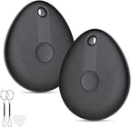 FIQI Air Tracker Tags 2-Pack (Black) – Compatible with Apple Find My (iOS Only), Bluetooth 5.4 Item Locator with Smart Tag for Wallet, Keys, Luggage & Bags, 90 dB+ Alert, 7g Lightweight, Matte Finish