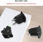 JACKYLED 3 Prong to 2 Prong Grounding Adapter Wall Outlet Converter, 2 Prong Power Adapter Fireproof Material 392℉ Resistant Heavy Duty for Household, Electrical, Indoor Use Only, Black, 10 Pack