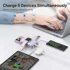 BLAVOR for Magsafe Portable Charger with Built-in Cables, PD 20W Fast Charging,10000mAh Magnetic Wireless Power Bank, Battery Pack with Stand for iPhone 15/14/13/12,Powerbank for Apple Watch(Purple)