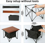 ROCK CLOUD Portable Camping Table Ultralight Aluminum Camp Table Folding Compact Beach Table with Storage Bag for Camping Hiking Backpacking Outdoor Picnic(Reinforced Frame-Small)