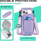 Insulated Water Bottle 32 oz - with Straw & Pop-up Spout Lid, Paracord Handle, Carrier Shoulder Strap, Protective Boot, Wide Mouth Double Walled Vacuum Insulated Gym Water Bottle for Women