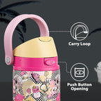 24 oz Halloween Insulated Water Bottle: Meoky Stainless Steel Water Bottle with Straw and Spout Lid - Leak Proof, Cold for 24 Hours, Fits in Car Cup Holder, Halloween Gifts for Women Men, Jolly Bones