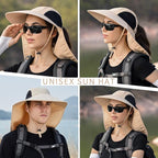 Sun Hat for Men Women with Neck Flap,UPF 50+ UV Protective Hiking Fishing Hats,Wide Brim Sun Hat for Women&Men