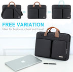 Lacdo 360° Protective Laptop Shoulder Bag, 14 Inch Laptop Sleeve Case for HP Lenovo Dell ASUS Acer Chromebook 14, HP Stream, Dell Inspiron, Lenovo IdeaPad, Acer Spin, ASUS ZenBook Computer Bag, Black