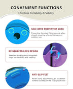 Upgraded Collapsible hickened Portable Camping Stool with Adjustable Height and Retractable for Fishing, Hiking, BBQ, Concert Party, Outdoor (Rainbow Blue)