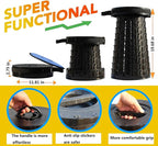 ALEVMOOM Upgraded 19.7" Collapsible Stool Portable,1000lbs Max Weight-Heavy Duty, Retractable Folding Stool with Cushion for Adults for Outdoor Fishing Hiking BBQ