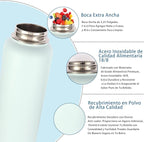 Volhoply Insulated Water Bottles Bulk 8 Pack, 40 oz Stainless Steel Sports Bottle with Paracord Handle Spout Lid, Double Walled Vacuum Metal Travel Cups with Wide Mouth for Adults Hiking(Fog,8 Set)