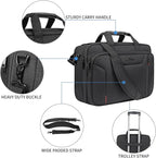 EMPSIGN Stylish Laptop Bag Briefcase, 17.3 Inch Laptop Case Expandable Messenger Bag for Men Water Repellent, RFID Blocking Office Carrying Shoulder Bag for Work Business Travel-Black