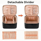 OCHEAL Travel Makeup Bag, Cosmetic Bags for Women Makeup Case Organizer Large Capacity Travel Toiletry Bag Storage Bags with Divider and Handle for Cosmetics Toiletries Brushes Tools-Large, Black