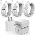 iPhone 16/15 Charger Fast Charging,3Pack 20W PD Type C Port Fast Charging Wall Plug 6FT Long USB C to C Woven Cable USB-C Charger for iPhone 16 Pro Max /15 Plus,iPad Pro 12.9/11,Air 5/4, Mini,AirPods