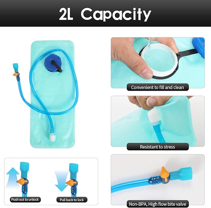 WOLT Hydration Backpack 18L Hiking Water Backpack with 2L Water Bladder for Men Women, Hydration Pack for Running Cycling Biking and Climbing