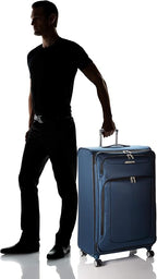 Samsonite Solyte DLX Softside Expandable Luggage with Spinner Wheels, Mediterranean Blue, Checked-Large 29-Inch