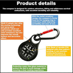 Mini Survival Compass with Carabiner Keychain – Portable Zinc Alloy Multifunctional Outdoor Navigation Tool for Camping, Hiking, Mountaineering, Hunting, and Climbing