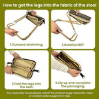 Foldable Portable Backpack Stool|Collapsible Stool for Camping,Hiking |Lightweight Ultralight Pocket Chair|Capacity 330LBS|Outdoor Footstool for Travel Walking Fishing Picnic BBQ (Khaki, Large)