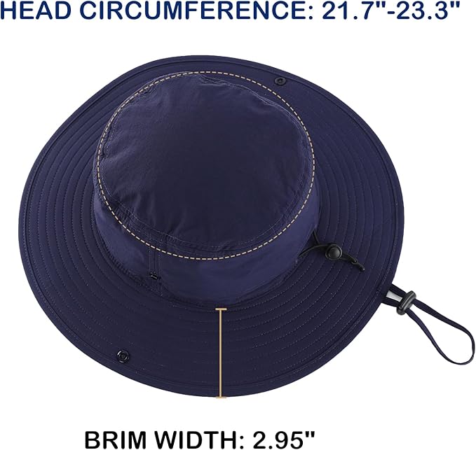 Connectyle Sun Hat for Men Women Outdoor UV Protection Safari Hat for Fishing Hiking Gardening Breathable Cowboy Hat UPF50