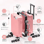 Krute Luggage 24 Inch Aluminum Frame Zipperless Suitcase with Spinner Wheels Checked Luggage PC+ABS Lightweight Hardshell