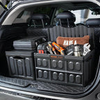 VEVOR 45L Collapsible Storage Bins with Lids 3 Packs, Stackable Utility Crates with Handles, Large Folding Containers for Organizing Tools, Snacks, Books, Food, Drinks, Camping & Transport