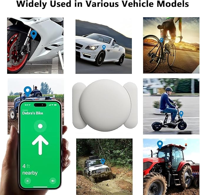 Tracker Device for Vehicles,2PCS Mini Hidden Car Tracker with Magnetic Case,No Monthly Fee Real Time GPS Car Tracker Works with Apple Find My (iOS Only) (White,2PCS)
