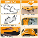 WIN.MAX Crampons for Shoes, Traction Cleats Ice Snow Grips with 19 Stainless Steel Spikes, Shoe Talons Anti - Slip Boots Spikes for Walking, Jogging, Climbing and Hiking