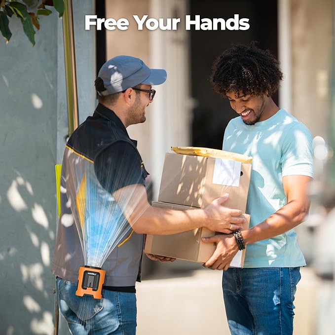 Portable Waist Fan, 4 Speeds 13000RPM Strong Airflow, Clip On Belt & Rechargeable, Battery Operated 24Hrs, Power Bank, Hands-Free Personal Shirt Fan for Outdoor Jobsite Camping Travel